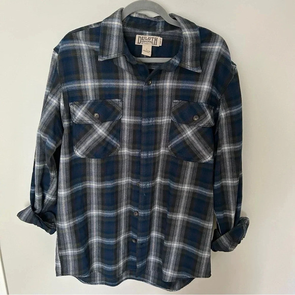 Men's Duluth Trading Co Heavy 100% Cotton Flannel Shirt Jacket Size LArge - Picture 1 of 5